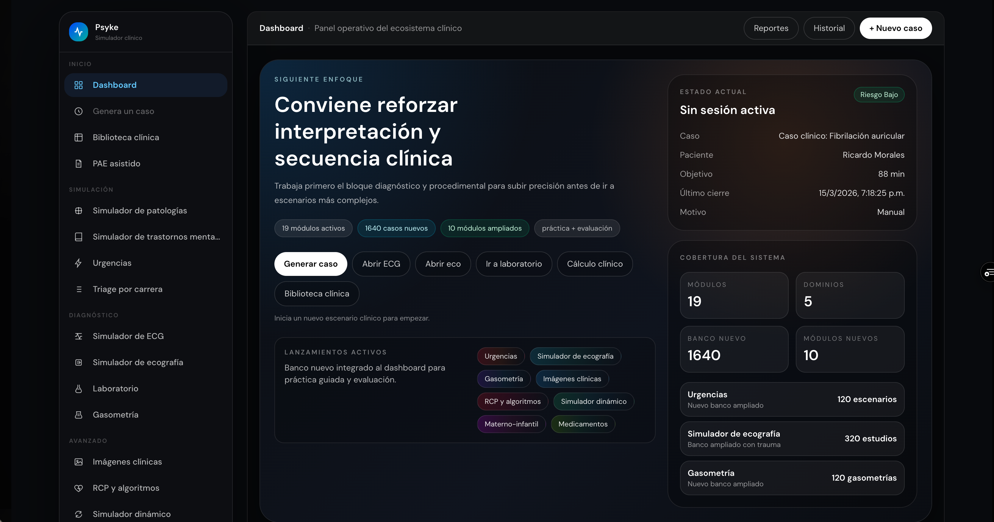 Simulador de ECG dentro de Psyke